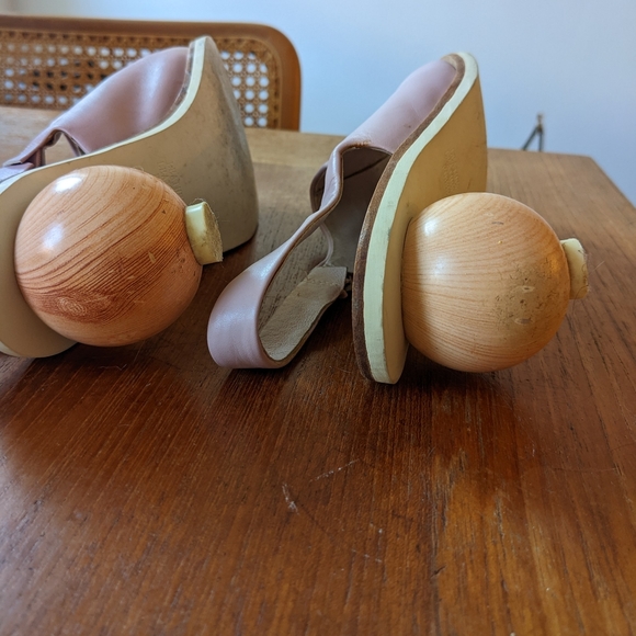 🔮 Sphere LEATHER Pink HEELS Memphis Milano 37 - Picture 4 of 6